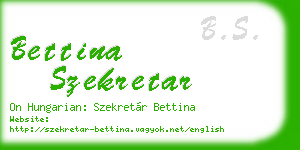 bettina szekretar business card